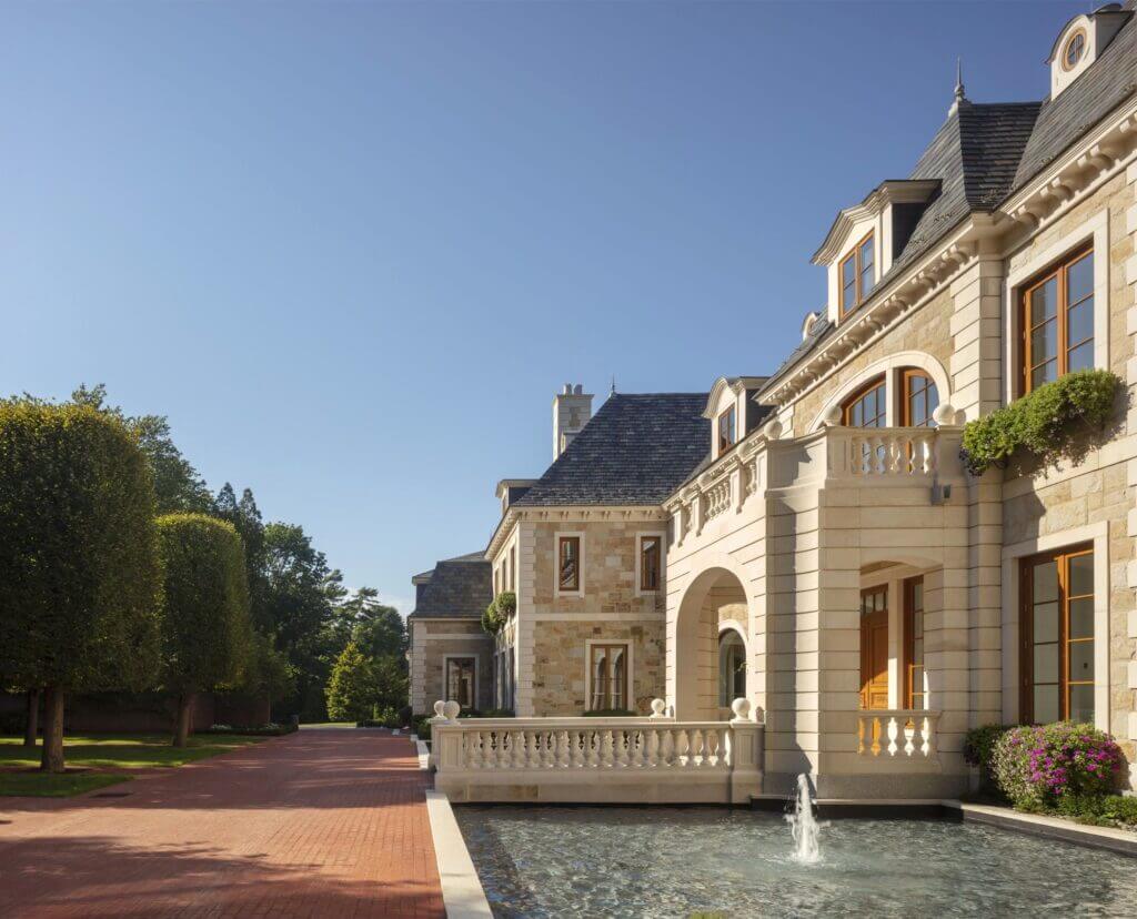 Burgundy limestone Facade
