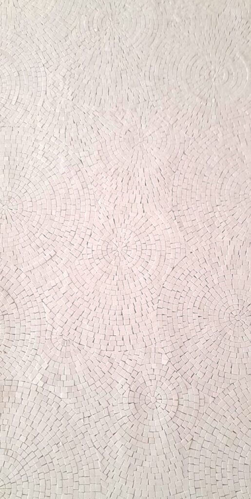 white marble micro circle mosaic handcut